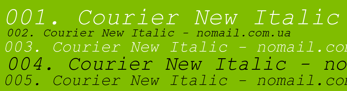 Шрифт Courier New Italic