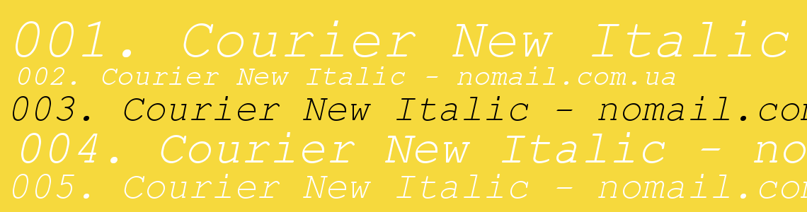 Шрифт Courier New Italic