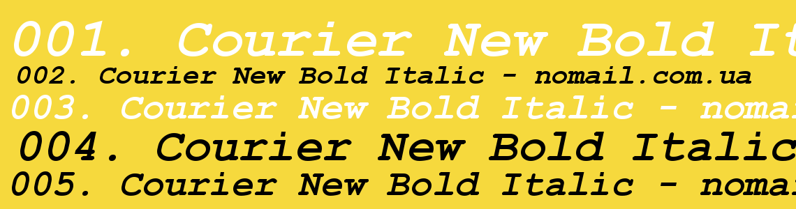 Шрифт Courier New Bold Italic