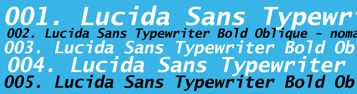 Шрифт Lucida Sans Typewriter Bold Oblique