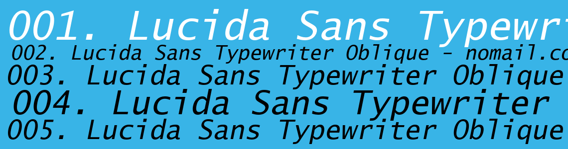 Шрифт Lucida Sans Typewriter Oblique