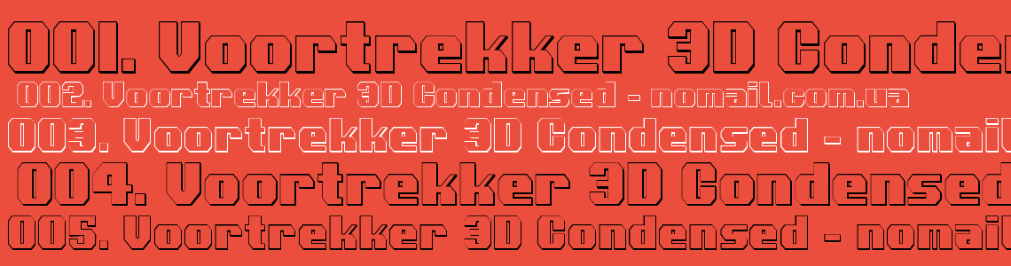 Шрифт Voortrekker 3D Condensed