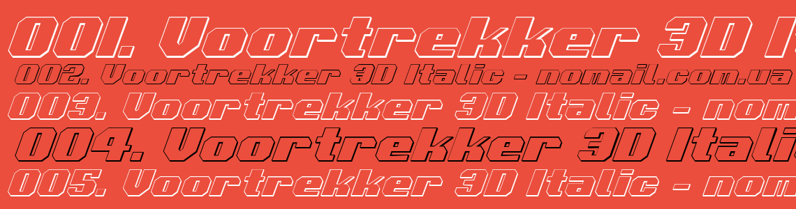 Шрифт Voortrekker 3D Italic