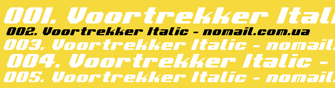 Шрифт Voortrekker Italic