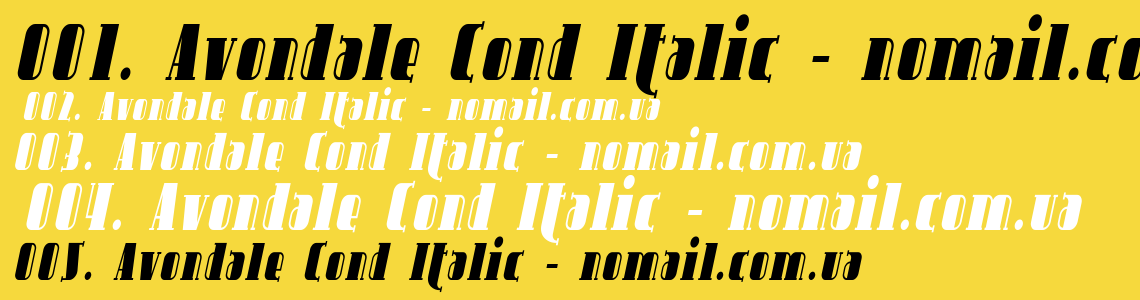 Шрифт Avondale Cond Italic