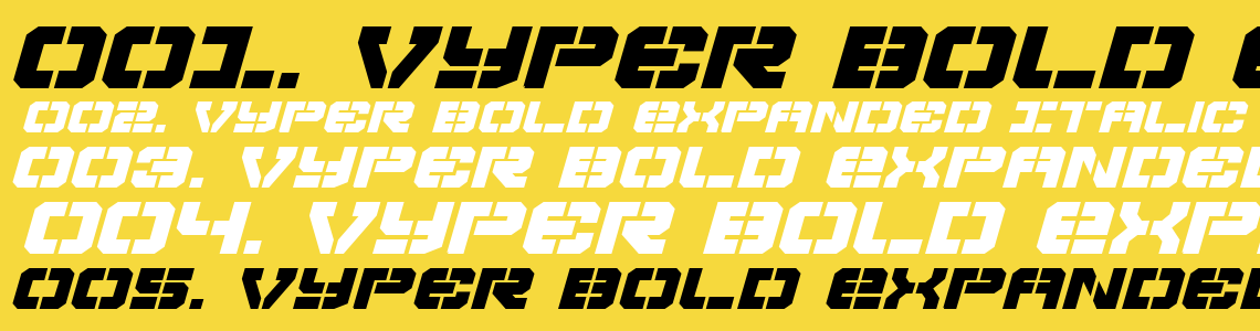 Шрифт Vyper Bold Expanded Italic