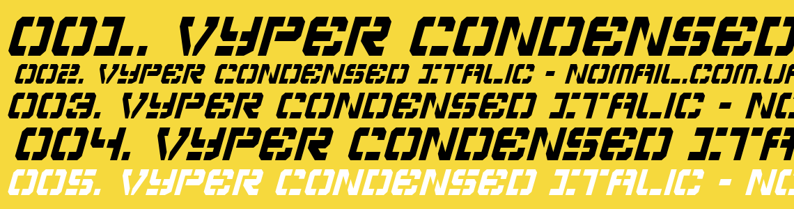 Шрифт Vyper Condensed Italic