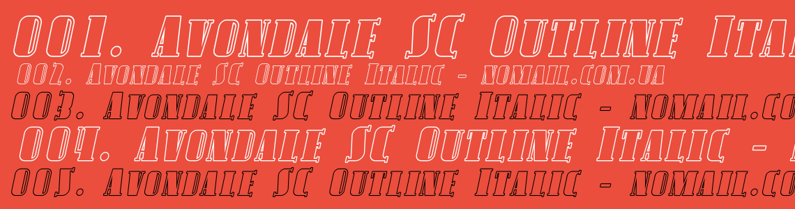 Шрифт Avondale SC Outline Italic