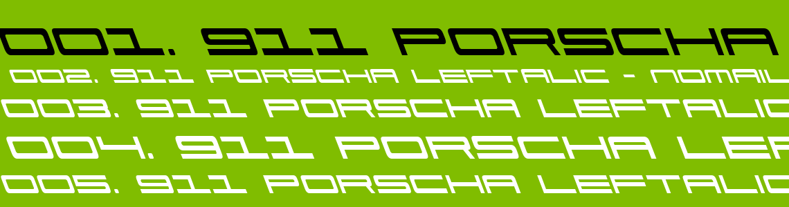 Шрифт 911 Porscha Leftalic