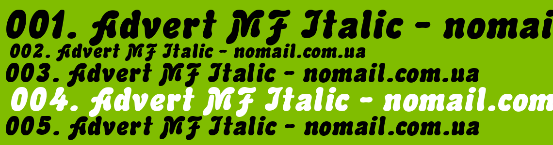 Шрифт Advert MF Italic