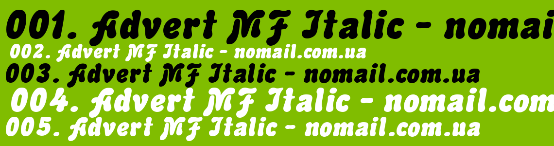 Шрифт Advert MF Italic