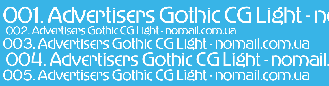 Шрифт Advertisers Gothic CG Light