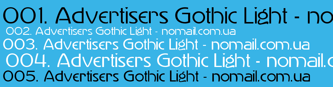 Шрифт Advertisers Gothic Light