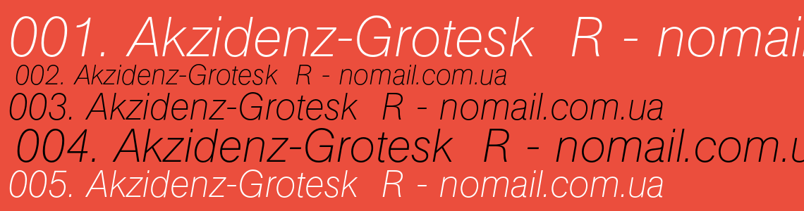 Шрифт Akzidenz-Grotesk  R