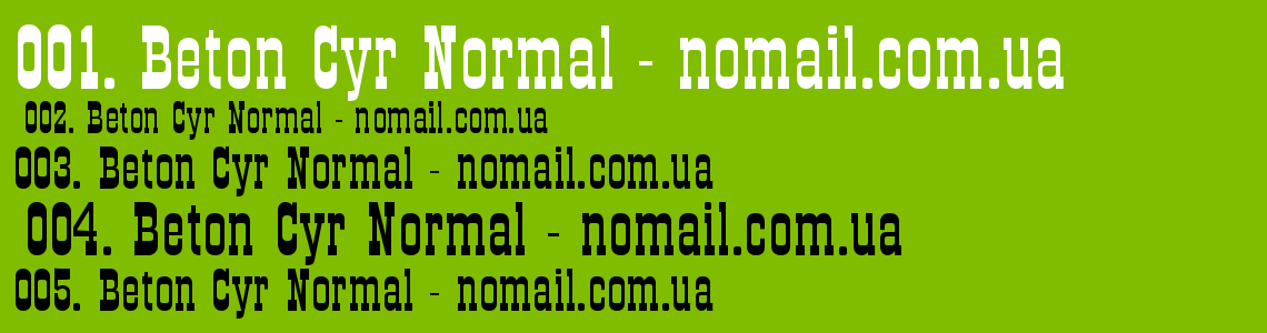 Шрифт Beton Cyr Normal