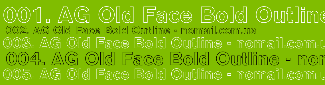 Шрифт AG Old Face Bold Outline