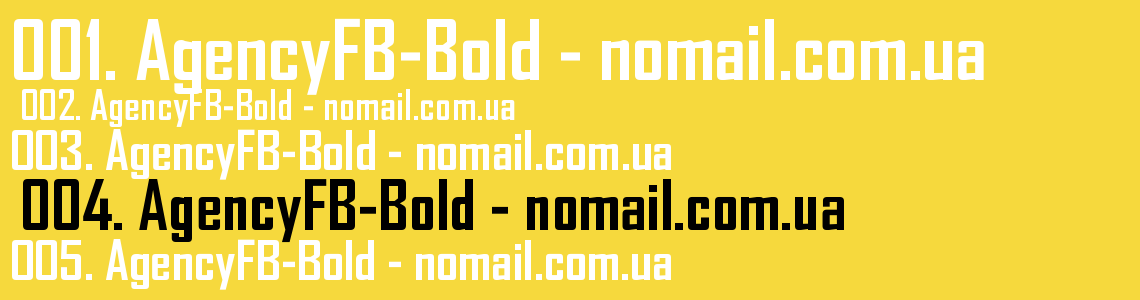 Шрифт AgencyFB-Bold