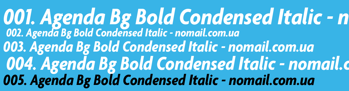 Шрифт Agenda Bg Bold Condensed Italic