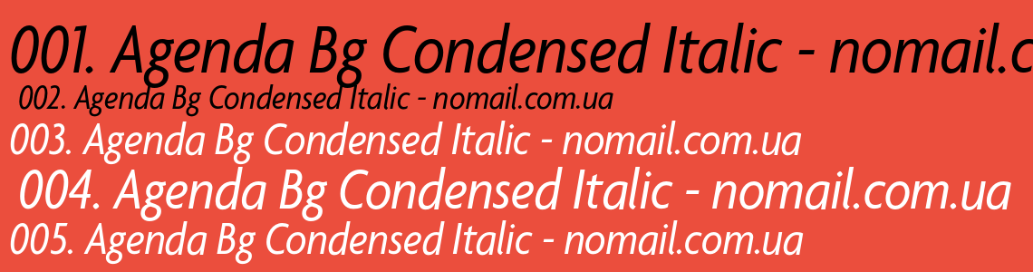 Шрифт Agenda Bg Condensed Italic