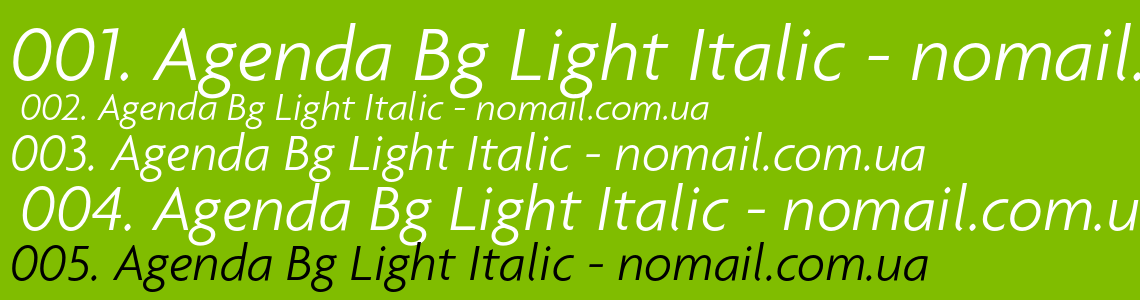 Шрифт Agenda Bg Light Italic