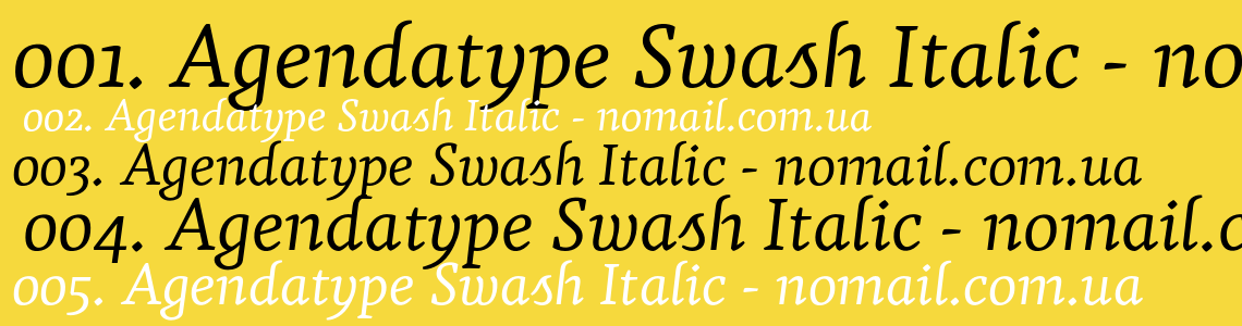 Шрифт Agendatype Swash Italic