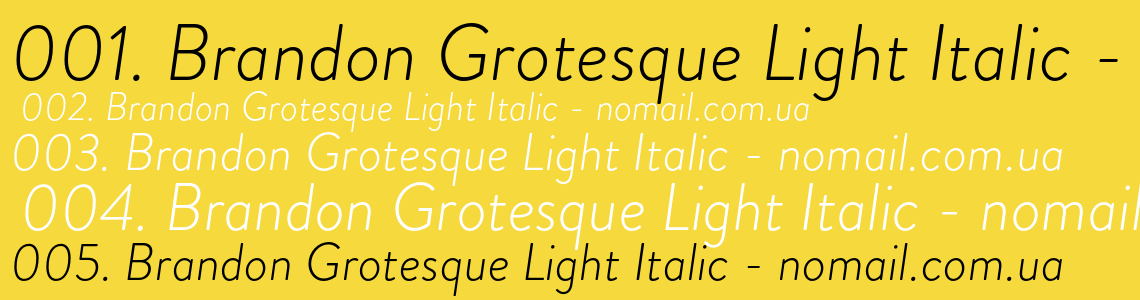 Шрифт Brandon Grotesque Light Italic