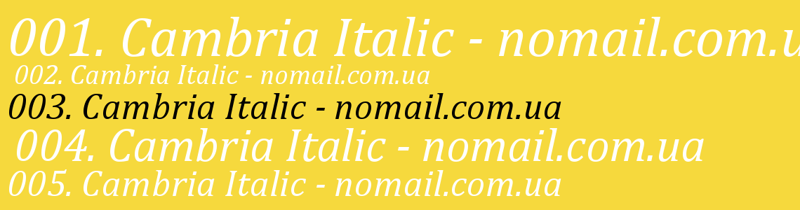 Шрифт Cambria Italic