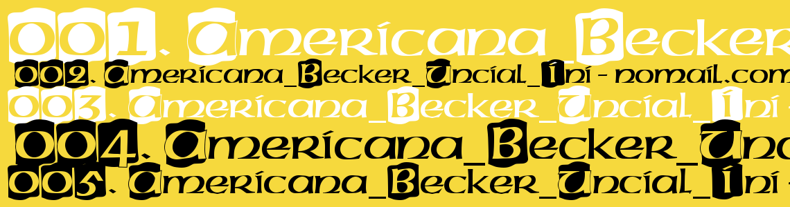 Шрифт Americana_Becker_Uncial_Ini