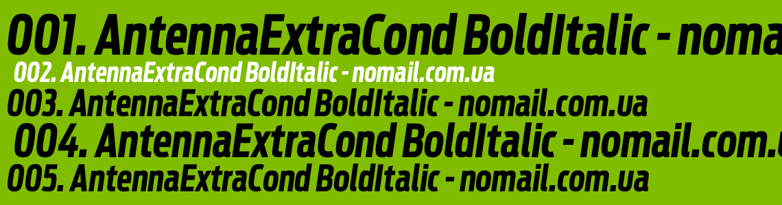 Шрифт AntennaExtraCond BoldItalic