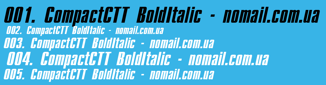 Шрифт CompactCTT BoldItalic