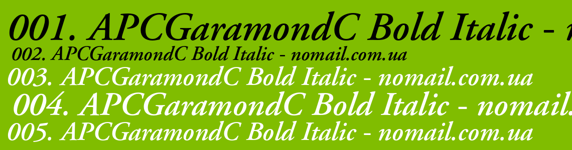 Шрифт APCGaramondC Bold Italic