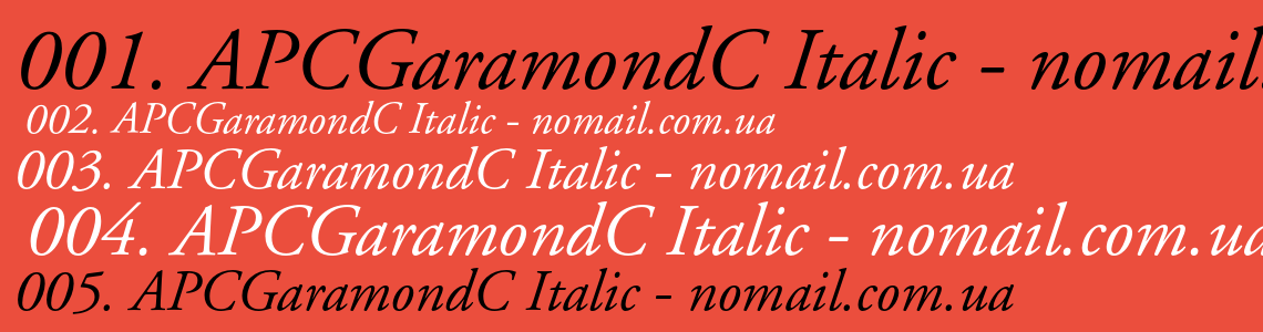 Шрифт APCGaramondC Italic