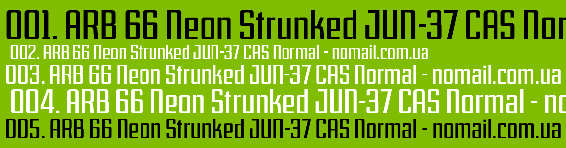 Шрифт ARB 66 Neon Strunked JUN-37 CAS Normal