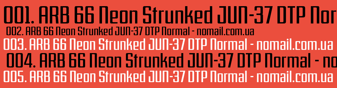 Шрифт ARB 66 Neon Strunked JUN-37 DTP Normal