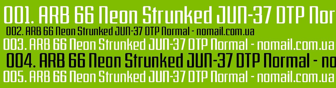 Шрифт ARB 66 Neon Strunked JUN-37 DTP Normal