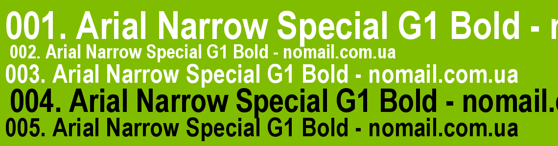 Шрифт Arial Narrow Special G1 Bold