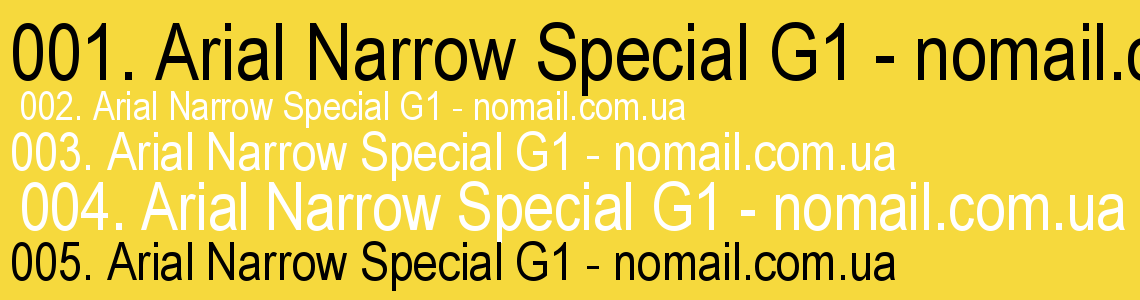 Шрифт Arial Narrow Special G1