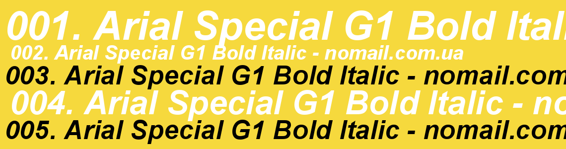 Шрифт Arial Special G1 Bold Italic