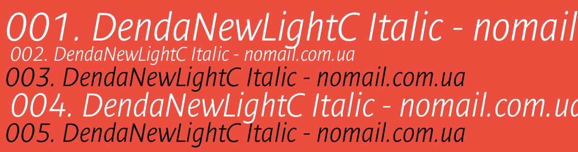 Шрифт DendaNewLightC Italic