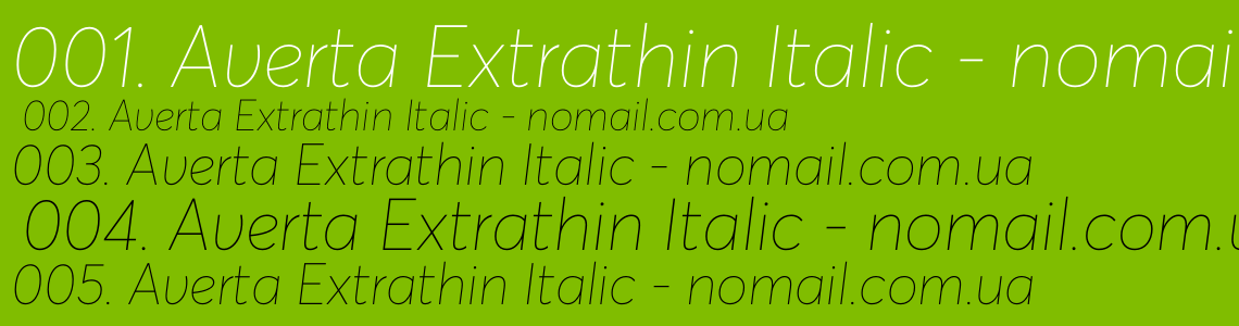 Шрифт Averta Extrathin Italic