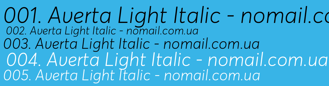 Шрифт Averta Light Italic