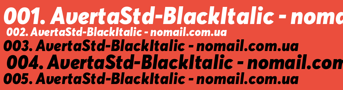 Шрифт AvertaStd-BlackItalic