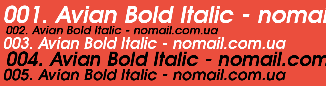 Шрифт Avian Bold Italic