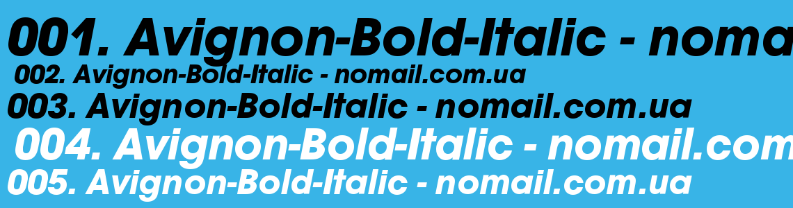 Шрифт Avignon-Bold-Italic