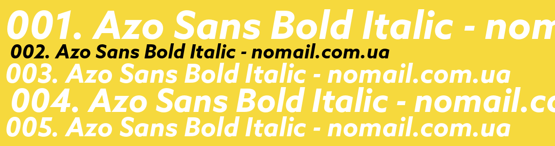 Шрифт Azo Sans Bold Italic