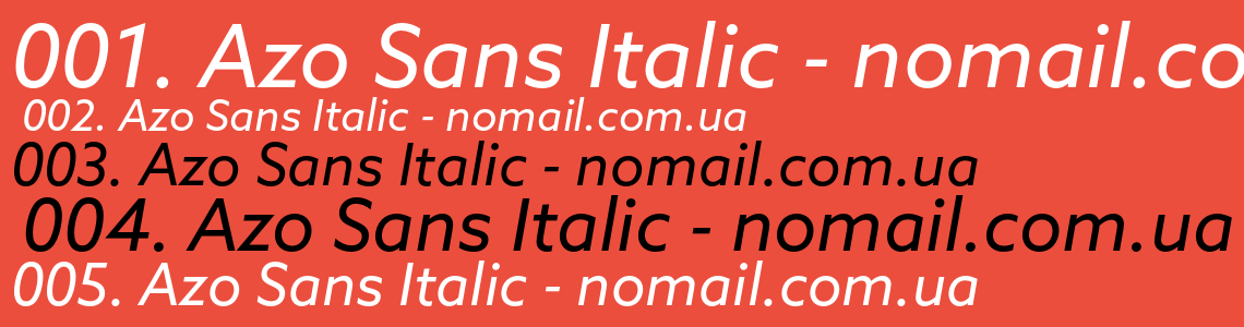 Шрифт Azo Sans Italic