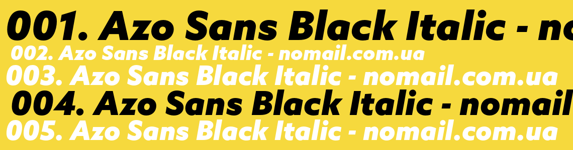 Шрифт Azo Sans Black Italic