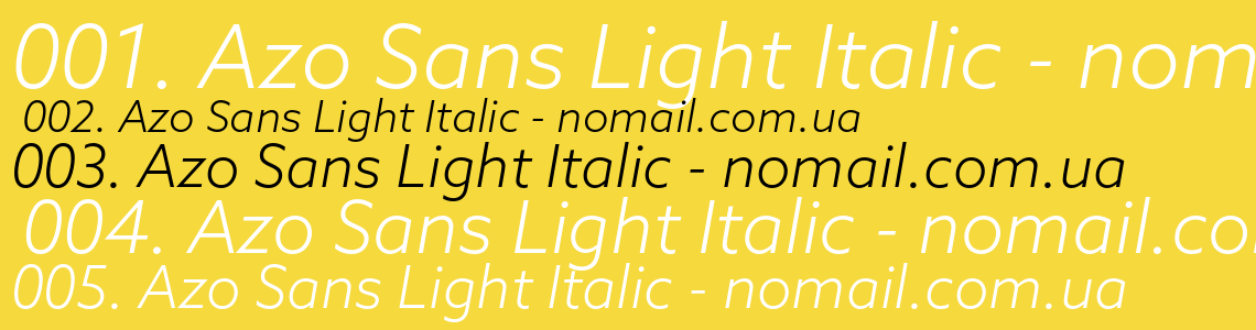Шрифт Azo Sans Light Italic