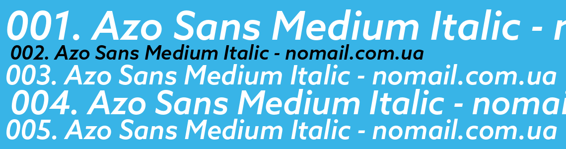 Шрифт Azo Sans Medium Italic