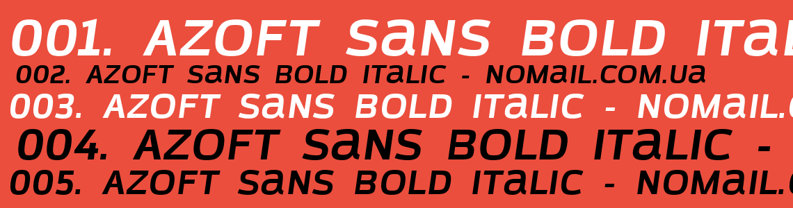 Шрифт Azoft Sans Bold Italic